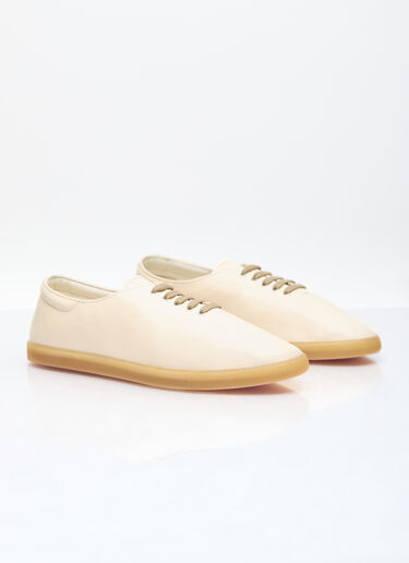 The Row Sam Leather Sneakers Beige row0256033