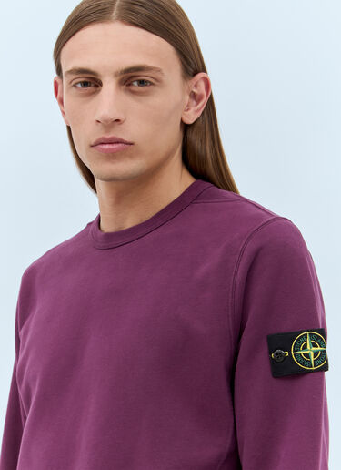 Ribbed Sides Sweatshirt Stone Island Ribbed Sides Sweatshirt Purple sto0158047