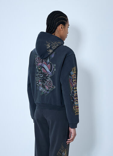 Balenciaga Tacky Tattoo Zip-Up Sweatshirt Black bal0259061