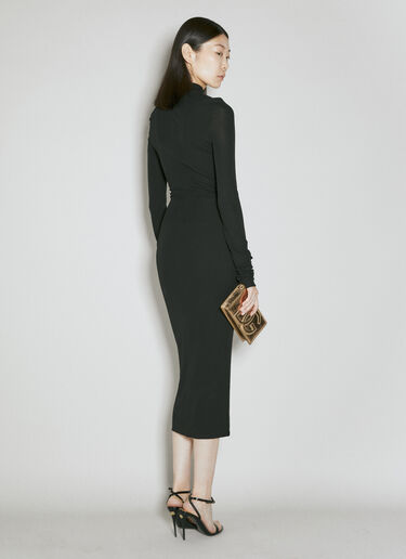 Dolce & Gabbana Chantilly Lace Insert Jersey Dress Black dol0254019