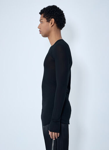 Rick Owens Ribbed Long Sleeve Top Black ric0163024