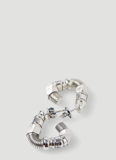 Bottega Veneta Thread Triangle Hoop Earrings Silver bov0247109