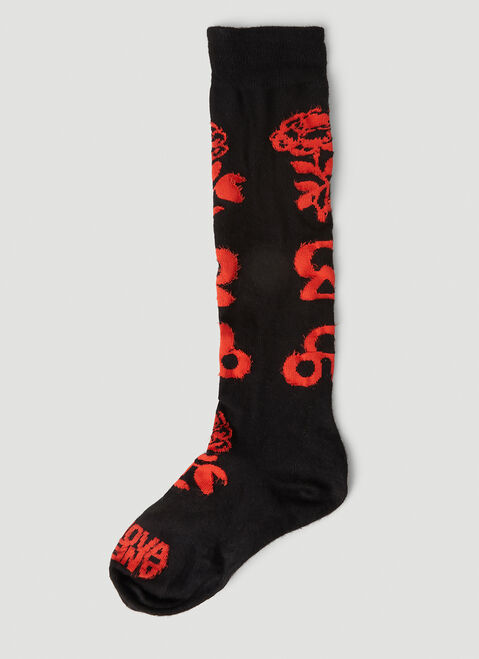 Chopova Lowena Graphic Print Socks Black cho0254006