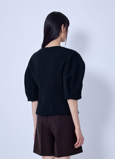 LN-CC® - Max Mara: Puff Sleeve Buttoned Jacket - Black Max Mara Puff Sleeve Buttoned Jacket Black max0266014