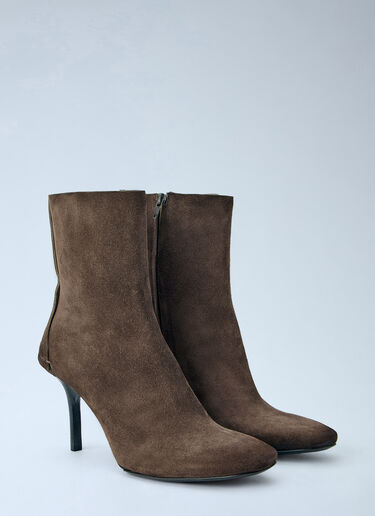 LN-CC® - Capasa Milano: Pointed-Toe Suede Ankle Boots - Brown Capasa Milano Pointed-Toe Suede Ankle Boots Brown cps0266009