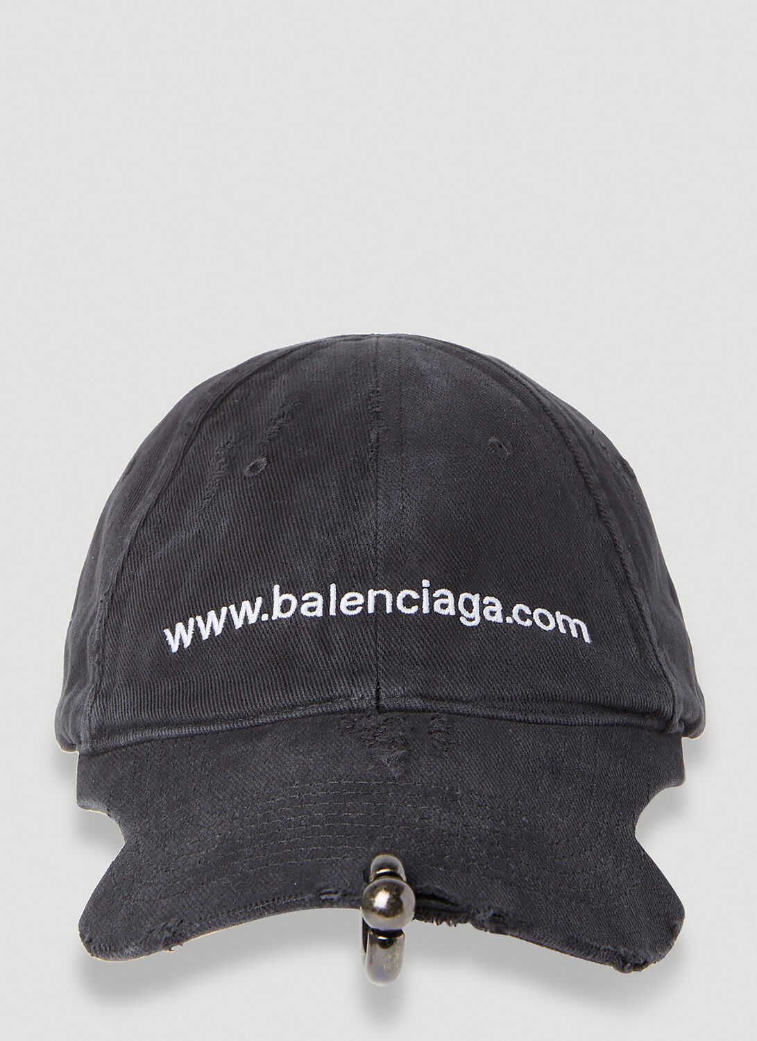 Shop Balenciaga Pierced Website Baseball Cap In Black