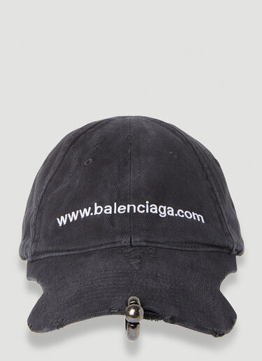 Balenciaga Website 穿孔棒球帽 黑色 bal0353005