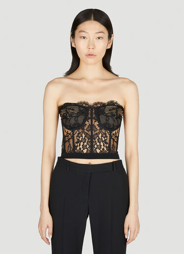 Alexander McQueen Sarabande Lace Bustier Top Black amq0251038