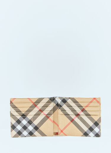 Burberry EKD Check Bi-Fold Wallet Beige bur0158013