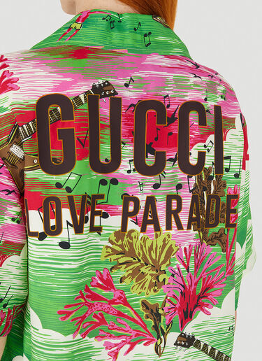 Gucci Love Parade Music Ocean Bowling Shirt Green guc0250088
