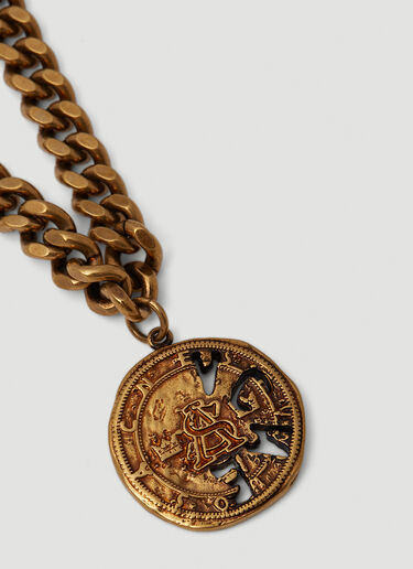 Acne Studios Coin Charm Pendant Necklace Gold acn0250088