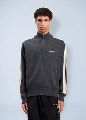 Palm Angels Classic Logo Knit Track Jacket Grey pma0162108