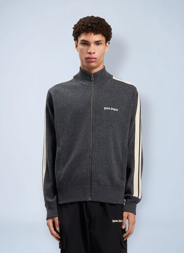 Classic Logo Knit Track Jacket Palm Angels Classic Logo Knit Track Jacket Grey pma0162108