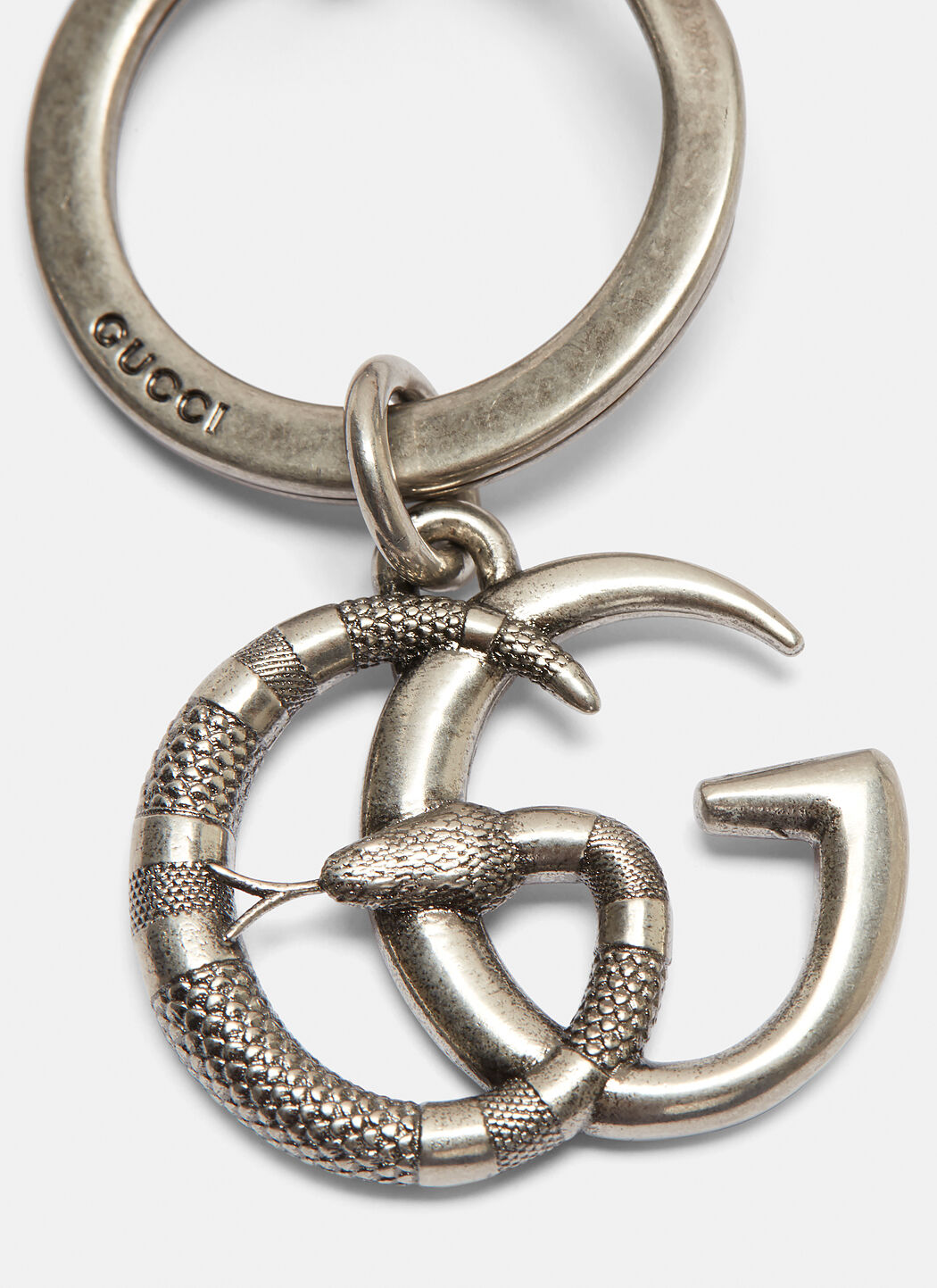 Gucci GG Snake Keyring in Silver LN CC