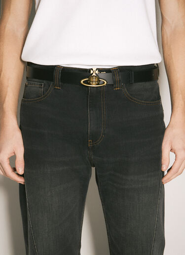 Vivienne Westwood Orb Buckle Leather Belt Black vvw0157017