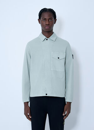 Stone Island Logo Patch Overshirt Green sto0164002