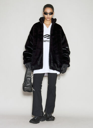 Balenciaga Faux-Fur Zip-Up Jacket Black bal0255101