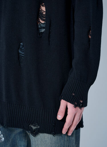 Yohji Yamamoto 仿旧针织毛衣  黑色 yoy0160007