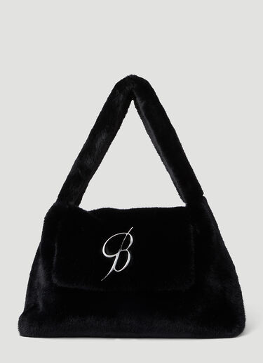 フェイクファーロゴハンドバッグ Blumarine フェイクファーロゴハンドバッグ ブラック blm0254012