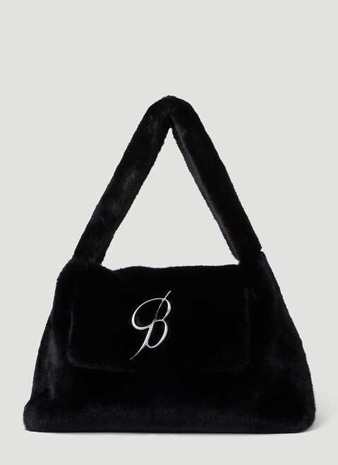 Blumarine Faux Fur Logo Handbag Grey blm0254007