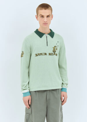 Brain Dead Lex Half-Zip Sweatshirt Green bra0154006