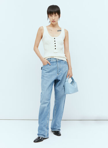 Bottega Veneta Raised Placket Tank Top Off white bov0256028