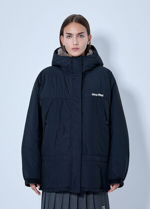 Miu Miu Pongé Down Jacket Black miu0266024
