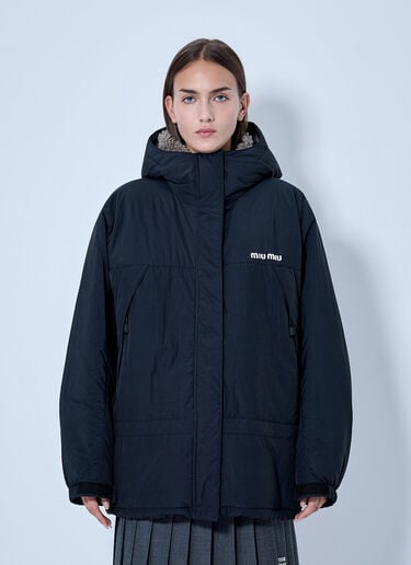 LN-CC® - Miu Miu: Pongé Down Jacket - Black Miu Miu Pongé Down Jacket Black miu0266024
