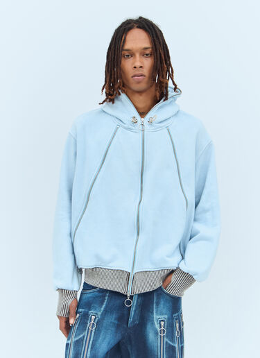 Charlie Constantinou Zip Hybrid Hooded Sweatshirt Blue cco0156007