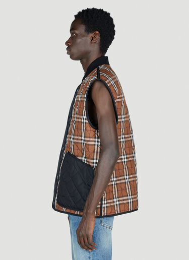 Burberry Weaverton Check Gilet Brown bur0153008