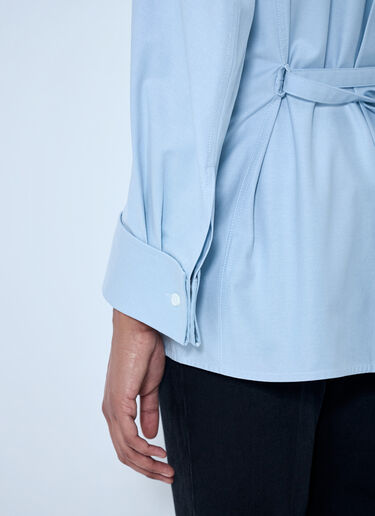 LN-CC® - Bottega Veneta: Asymmetrical Collar Long-Sleeve Shirt - Blue Bottega Veneta Asymmetrical Collar Long-Sleeve Shirt Blue bov0264049