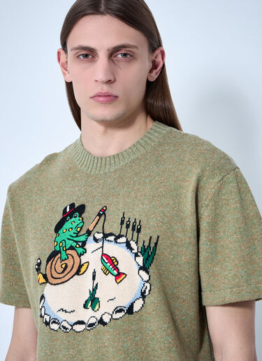 Embroidered Short Sleeve Sweater Brain Dead x SOUTH2 WEST8 Embroidered Short Sleeve Sweater Olive brw0160001