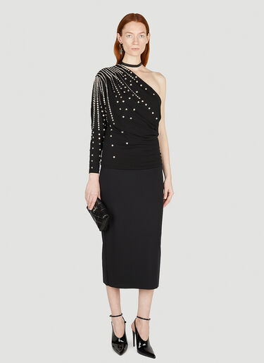 Gucci Embellished One Shoulder Top Black guc0251292