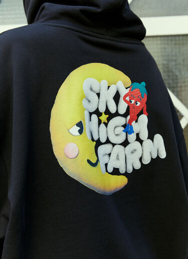 Sky High Farm Workwear Graphic Print Hooded Sweatshirt Black skh0354011