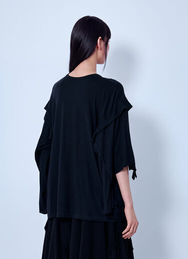 LN-CC® - Yohji Yamamoto: Draped Long Sleeve T-Shirt - Black Yohji Yamamoto Draped Long Sleeve T-Shirt Black yoy0263021