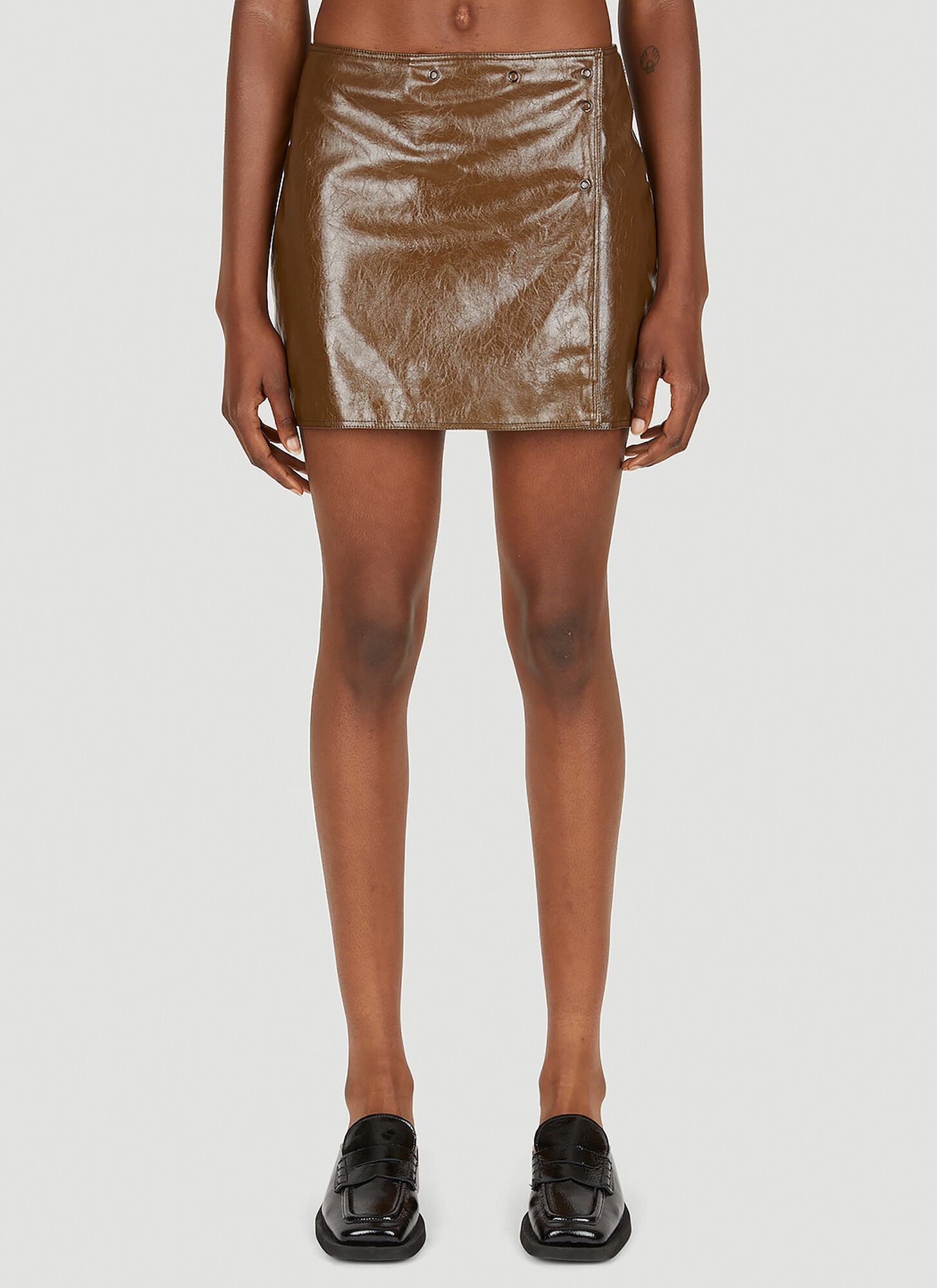 Shop Ganni Patent Mini Skirt