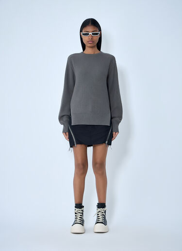 Rick Owens Ribbed Knit Sweater Grey ric0263040