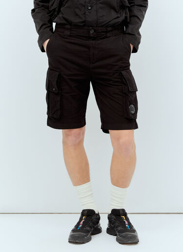 C.P. Company Twill Cargo Shorts Black pco0156001