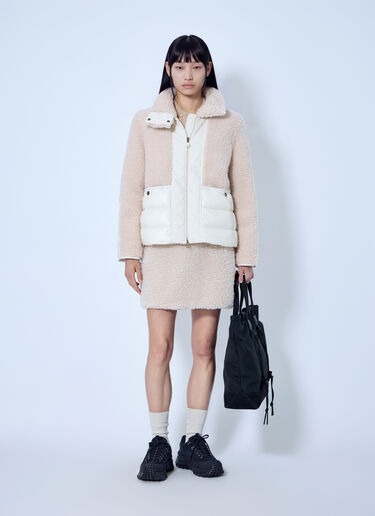 LN-CC® - Moncler: Teddy Mini Skirt - Cream Moncler Teddy Mini Skirt Cream mon0266020
