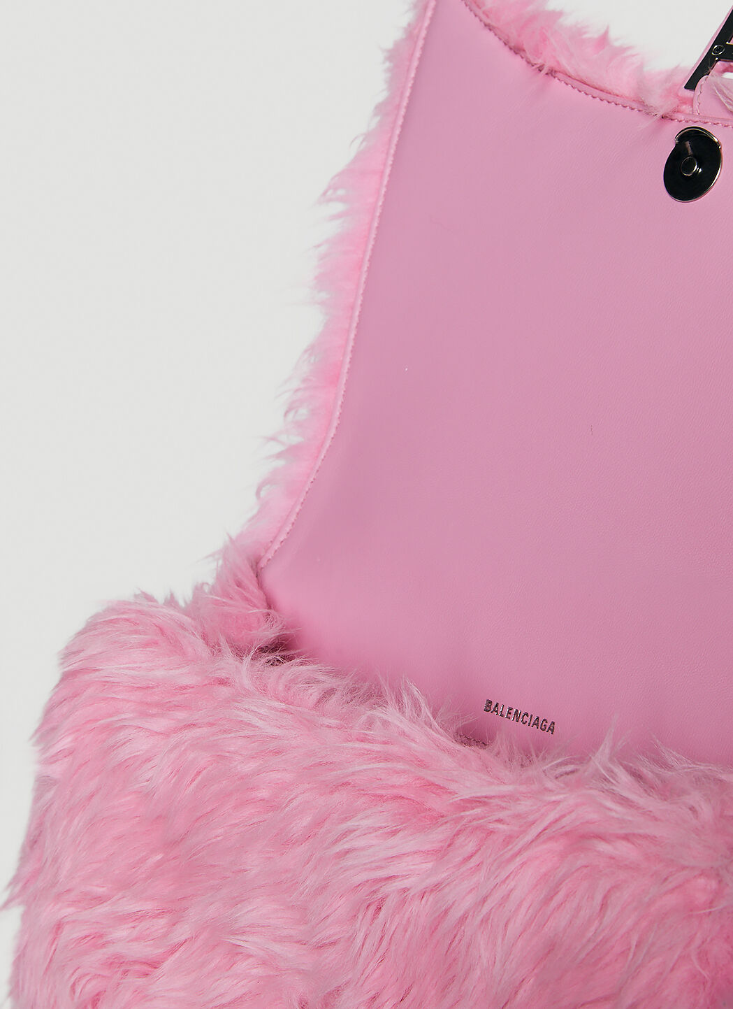 Balenciaga Fluffy Hourglass Top Handle Bag in Pink LN CC