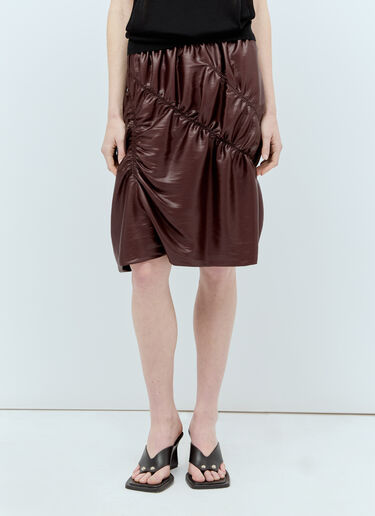Sportmax 주름 스커트 브라운 spx0255005