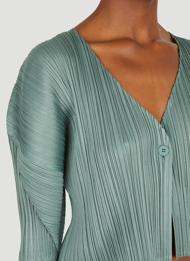 Pleats Please Issey Miyake Plissé Cardigan Green plp0250020