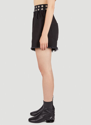 LN-CC® - Raf Simons: Eyelet Shorts - Black Raf Simons Eyelet Shorts Black raf0251006