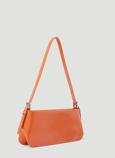 BY FAR Dulce Semi Patent Leather Shoulder Bag Orange byf0253005