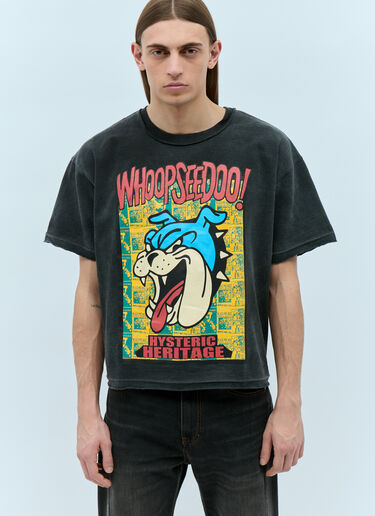 HYSTERIC GLAMOUR x CIRCLE HERITAGE 불도그 반팔 티셔츠 블랙 hgc0155004