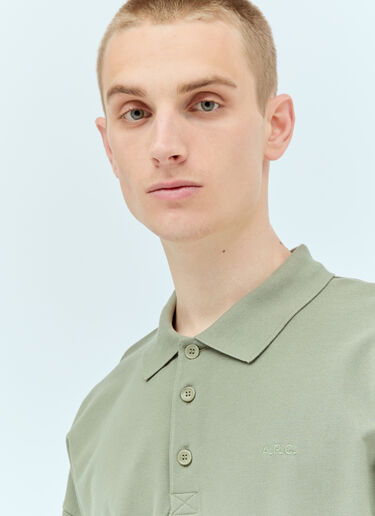 A.P.C. Logo Embroidered Polo Shirt Khaki apc0156007