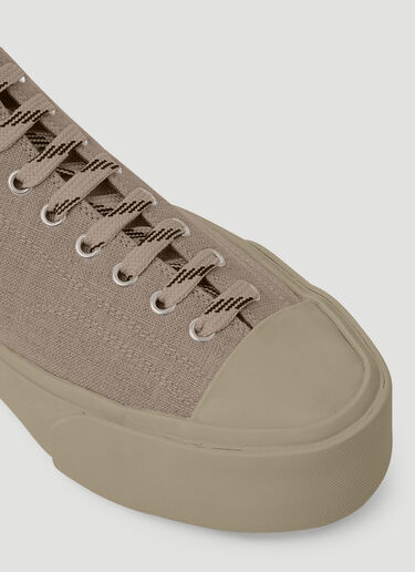 LN-CC® - OAMC: Logo Patch Lace Up Sneakers - Beige OAMC Logo Patch Lace Up Sneakers Beige oam0152014