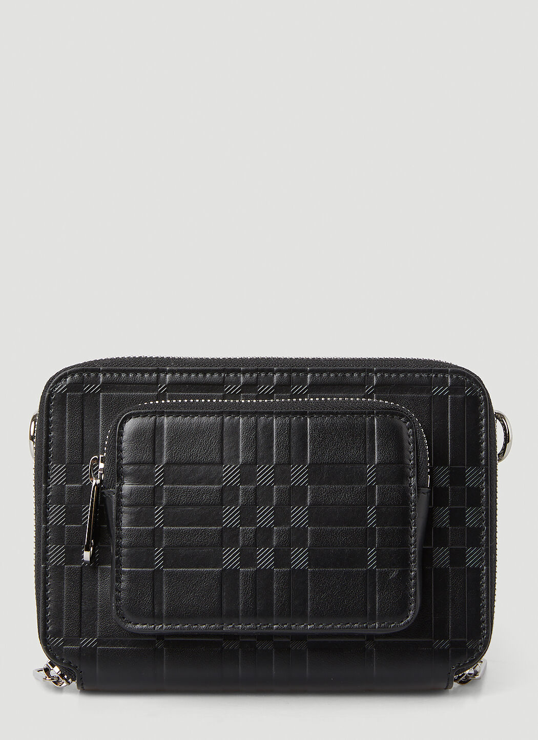 Burberry embossed leather wallet with detachable strap hot sale