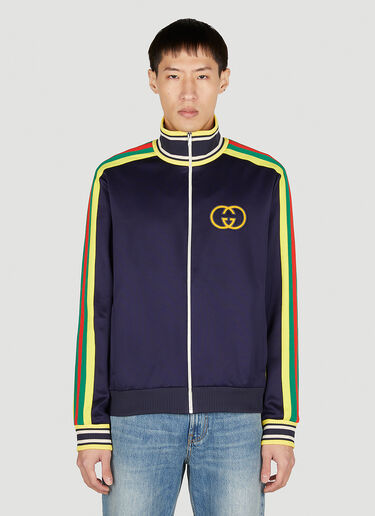 Gucci Navy & Red Monogram Jacquard Track Jacket – Savonches