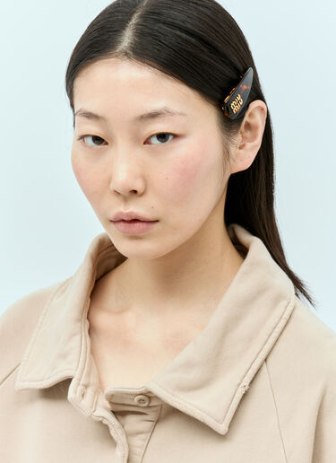 로고 플라크 헤어 클립 Miu Miu 로고 플라크 헤어 클립 골드 miu0255022